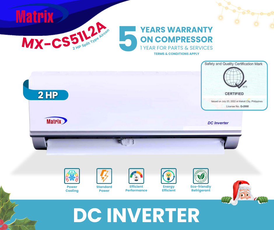 Mx-CS51L2A Matrix 2HP Inverter  Split Type Aircondition