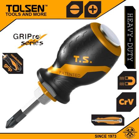 Tolsen GO-THROUGH Stubby Philip Screwdriver Full Metal 20140