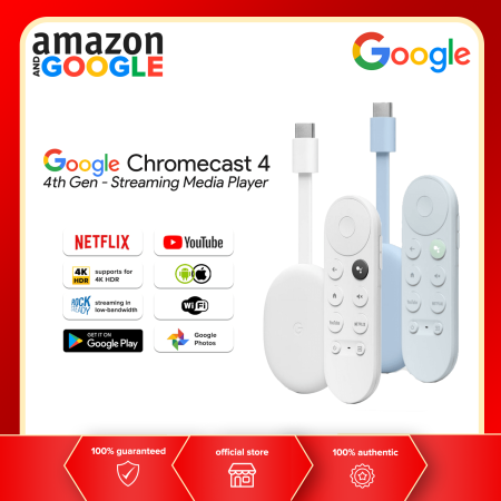 Google Chromecast 4 - Streaming Media Player with Google TV