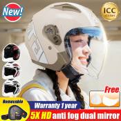 GT Original Helmet - Half Face Dual Lens Visor