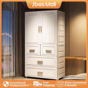 Jbos 70cm Durabox Cabinet Wardrobe White For Clothes Storage Thickened plastic Multi-Functional Upgrade 3 Doors Hanging Organizer Wardrobe