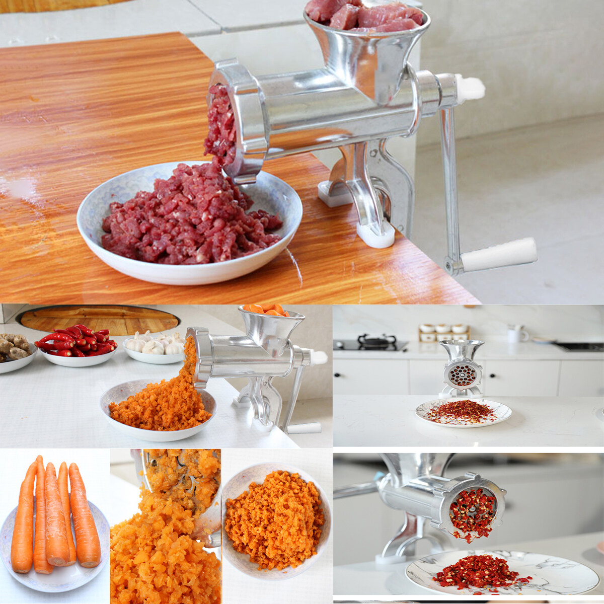 Manual Meat Grinder Aluminium Alloy Hand Operate Manual Meat Grinder  Sausage Beef Mincer Hand Crank Meat Mincer & Tabletop Clamp Kitchen Home  Tool - Temu