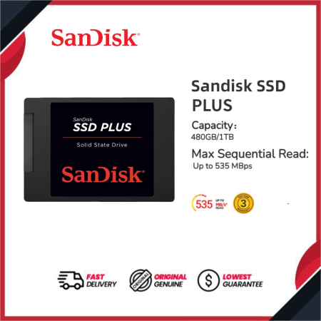 Sandisk 480GB-1TB SSD PLUS SATA III 2.5" Internal Drive