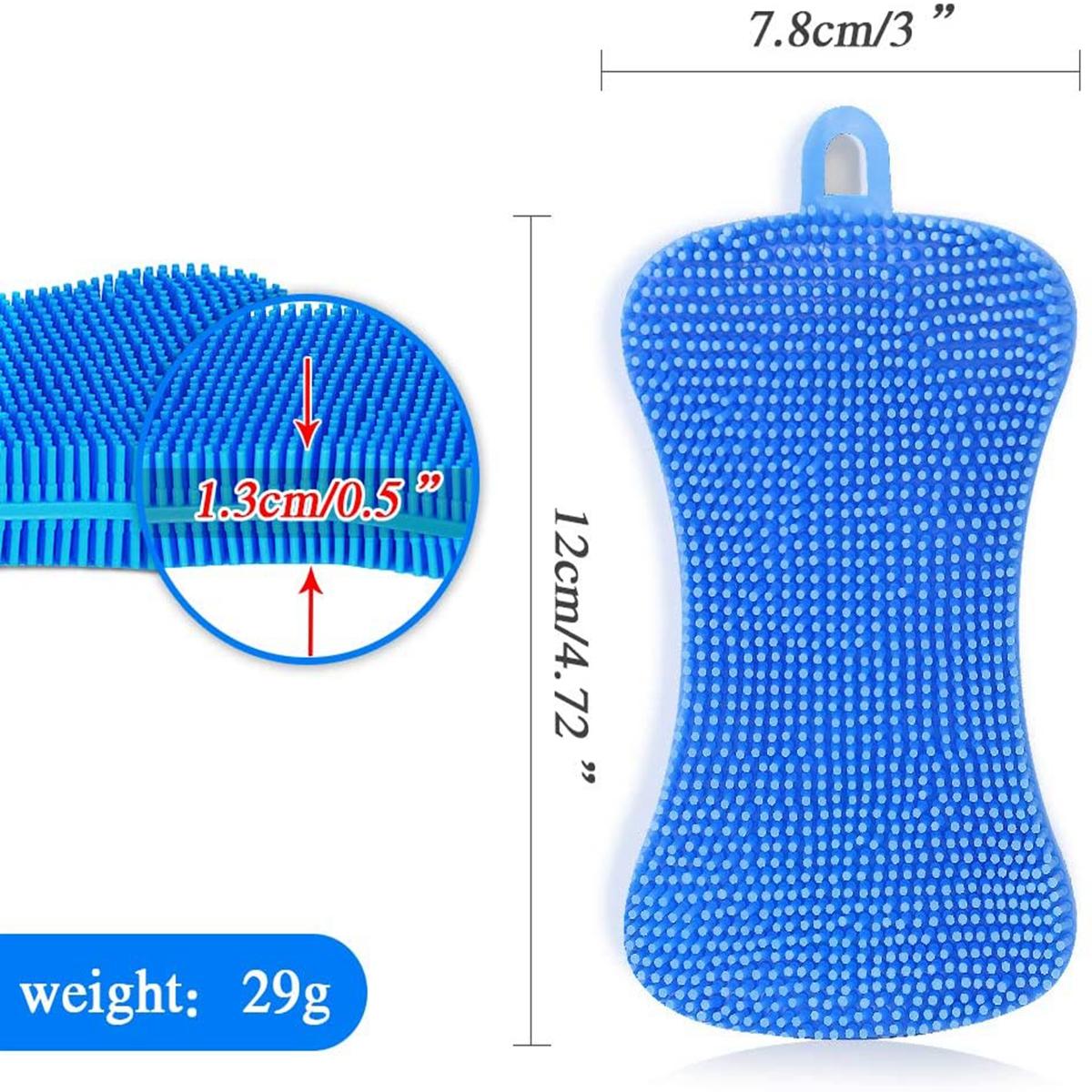 ULIPPOL 3 Cái Cọ Rửa Silicon, Scrubber Cleaner Món Ăn Miếng Bọt Biển