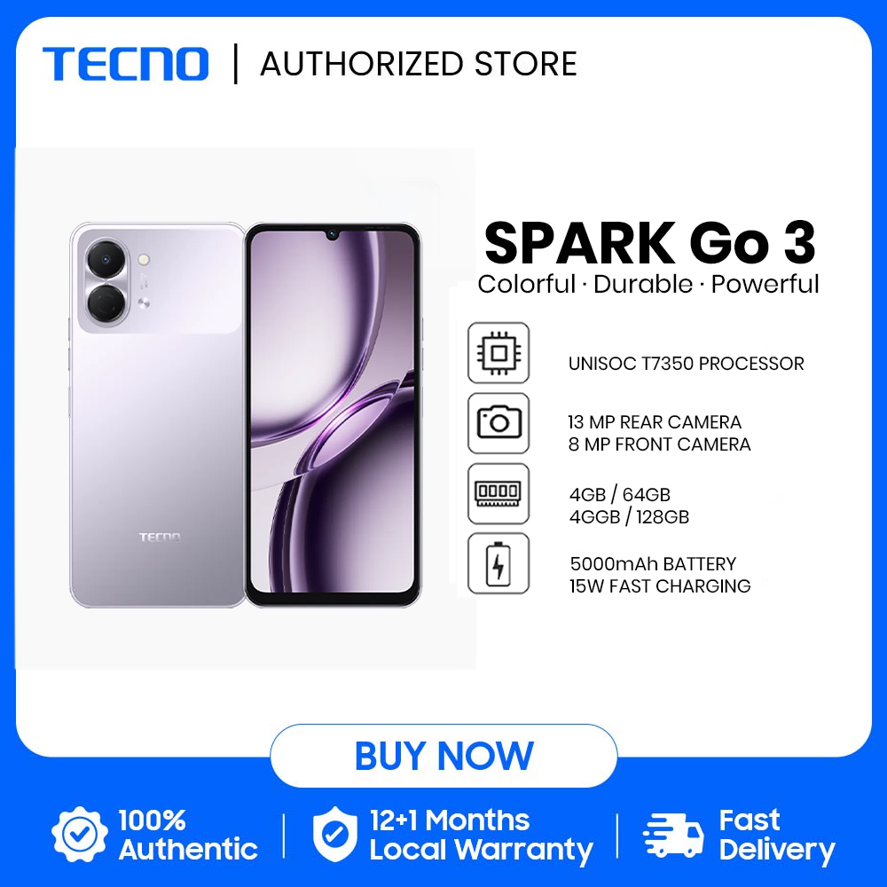 (NEW) TECNO SPARK GO 3 (4+128GB / 4+64GB) / Unisoc T7250 / 13MP+AI FlashSnap / 120Hz, 6.75'' HD+｜IP64 / 5000mAH - Image 4