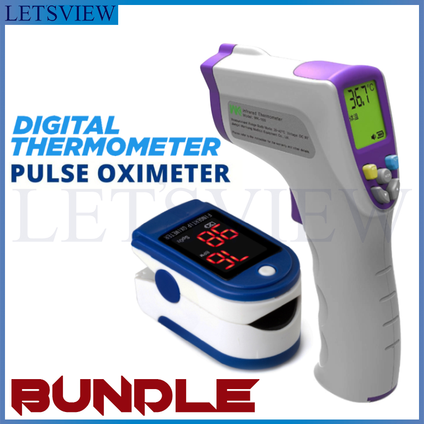 Letsview Non-contact Infrared Thermometer with Finger Pulse Oximeter