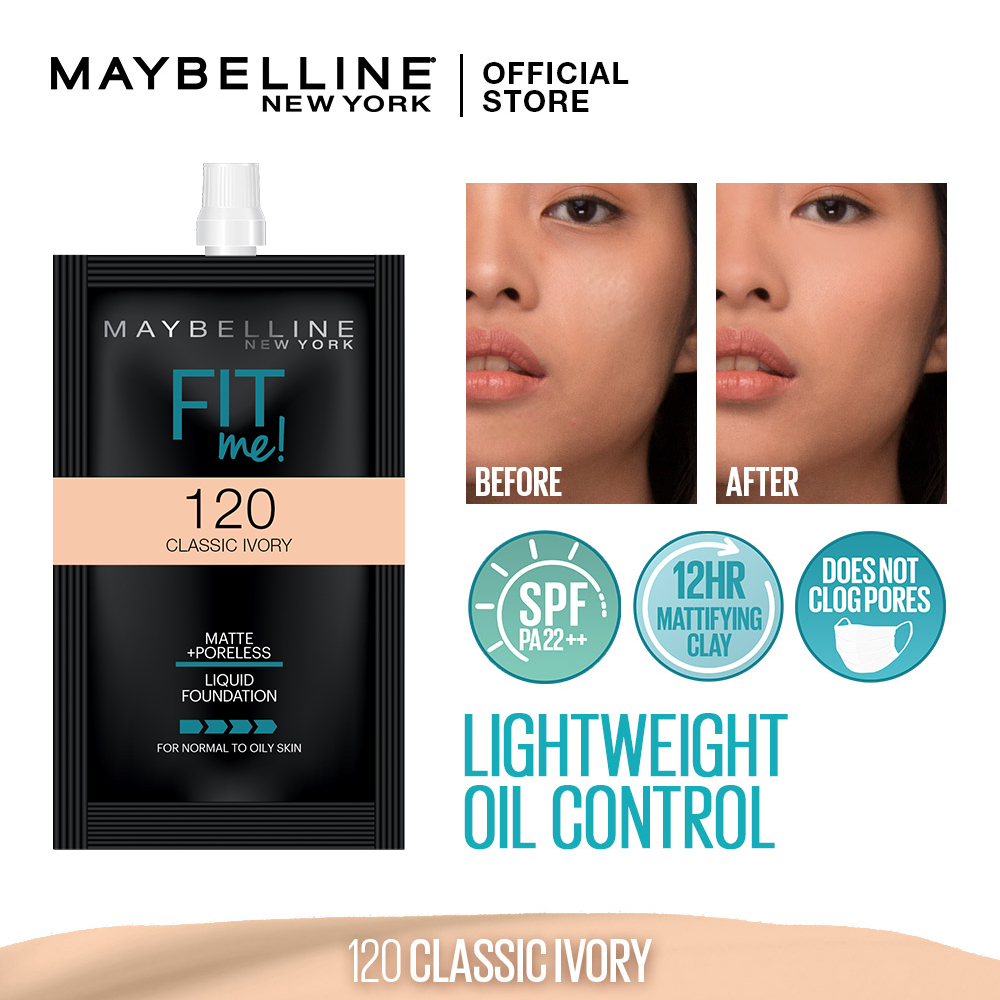 Lazada Philippines - [TRY & BUY SAMPLING] Fit Me Foundation Sachet – 120 Classic Ivory