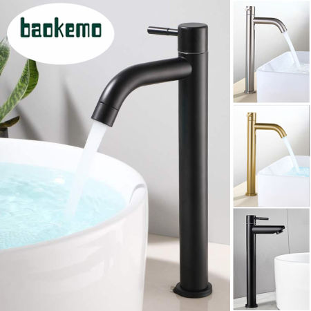 BAOKEMO Single Cold Stainless Steel Bathroom Faucet