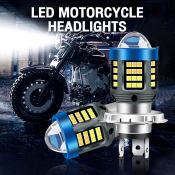 120W LED Motorcycle Headlight Bulbs, H4 H6, Waterproof, White+Yellow