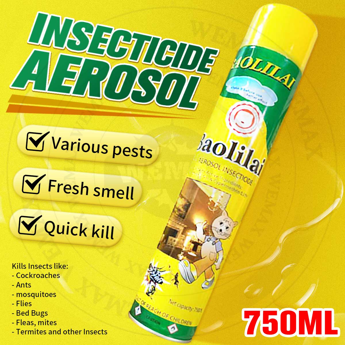 BUY one take one Baolilai Original 750ML insecticide spray/Cockroach Spray/Mosquito Spray - Image 3