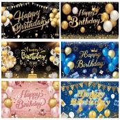 Happy Birthday Banner Backdrop For Birthday Banner Party Background Decor Decorations