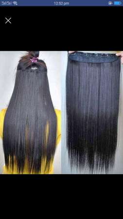 Hair Extention Black Straight Natural 5 Clips