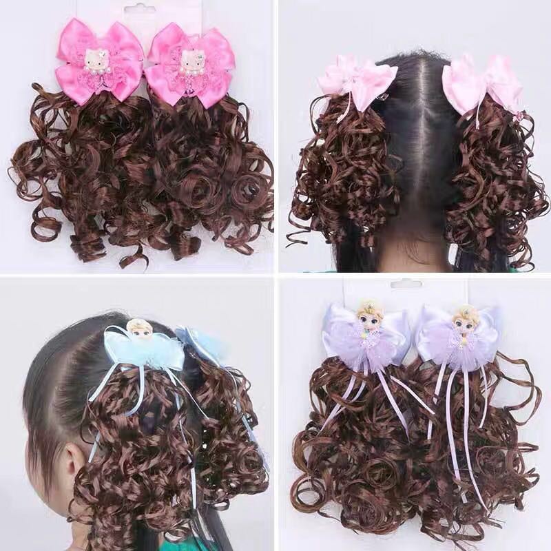 KMM Hair Clip Ribbon Long Wig Hair Pin Baby Girls Cutie Kids Hair  Accessories