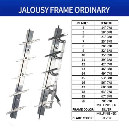 Aluminum Jalousie Frame 5 Blades