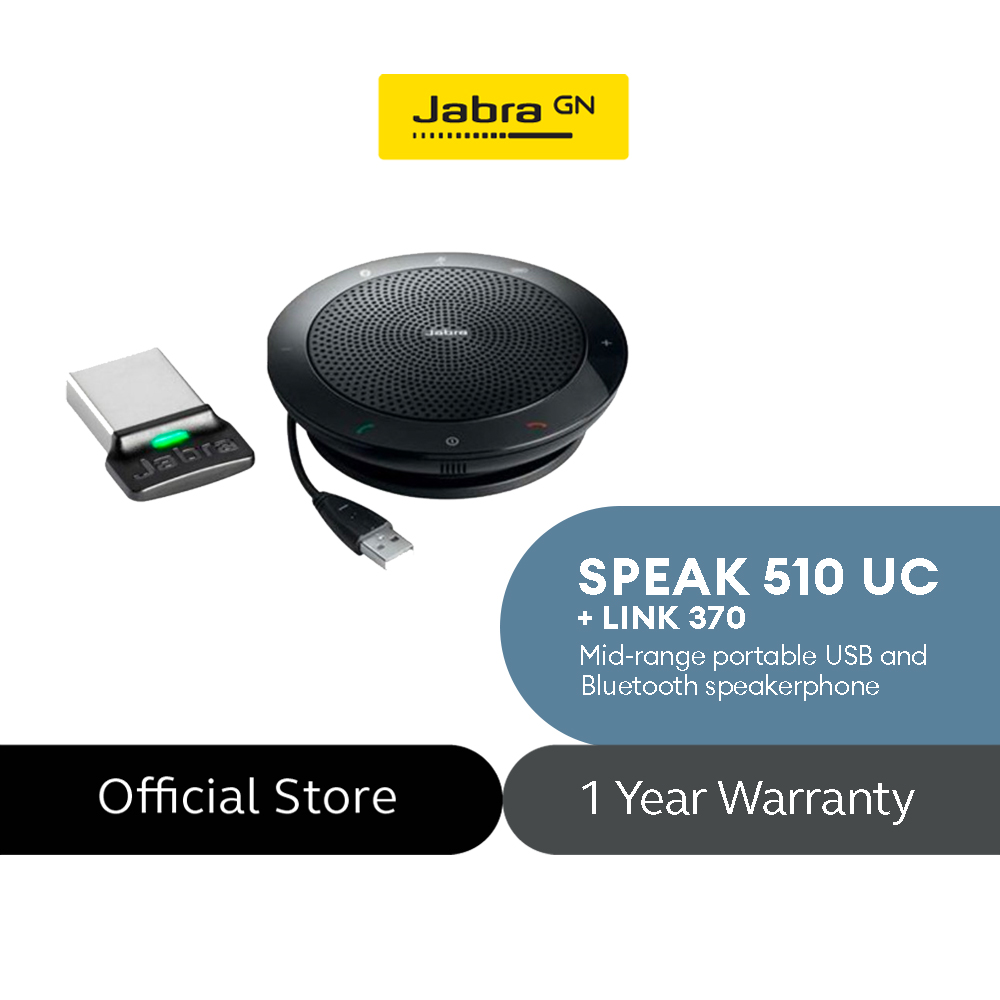Jabra Speak 510+ MS Wireless Bluetooth Speaker for PC Laptop and Mobile  Link 370 USB Easy Setup, Portable Speakerphone | Lazada PH