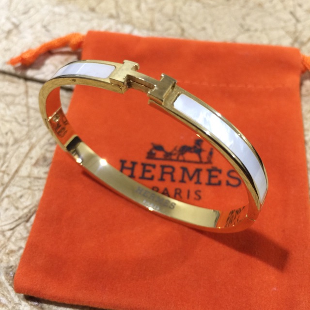 hermes mother of pearl bangle