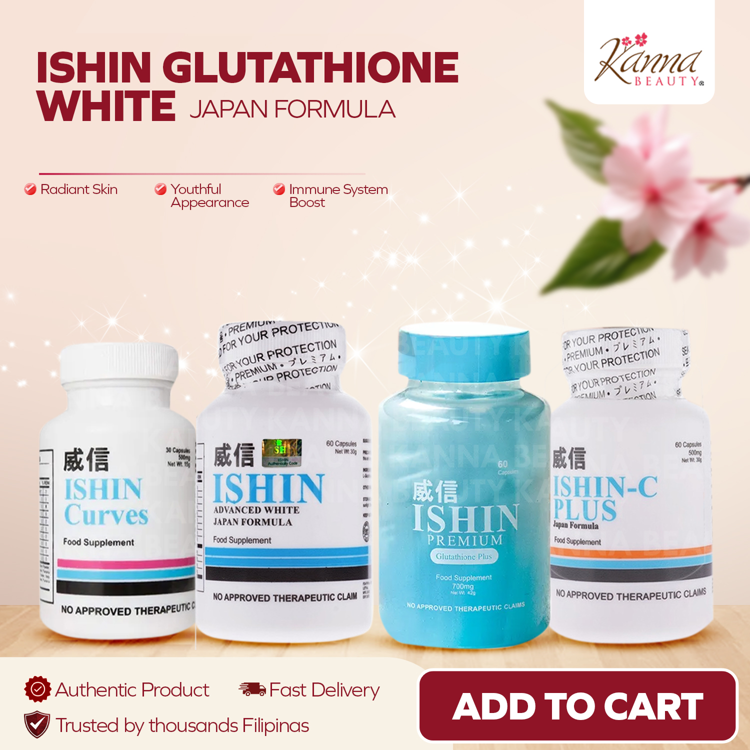 Ishin Premium Triple Glutathione Blend 60's - KANNA BEAUTY Whitening  Collagen S Acetyl Reduced Glutathione Free Form | Lazada PH