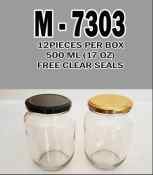 M -7303 500ml Glass jar with free seals