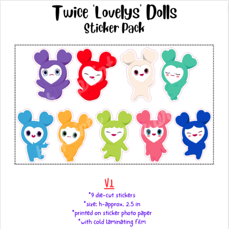 Twice Lovelys Dolls Sticker Pack Deco Journal Fanmade