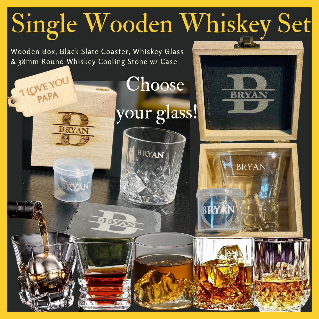 LEGACY - a Picnic Time brand Personalized Monogram Initials  Whiskey Box Gift Set, 15 x 13 x 4.75, Letter B: Old Fashioned Glasses