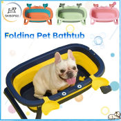 SKISOPGO Portable Collapsible Pet Bath Tub for Dogs and Cats