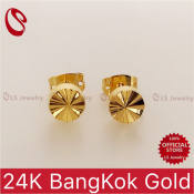 LS Jewelry 24K Bangkok Gold plated Stud Earrings E182