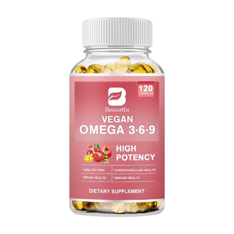 BEWORTHS Vegan Omega 3-6-9 Viên nang Phức hợp axit béo thiết yếu 5 trong 1 cho sức khỏe tim mạch & n
