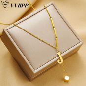 Gold Plated Initial Necklace for Women by 