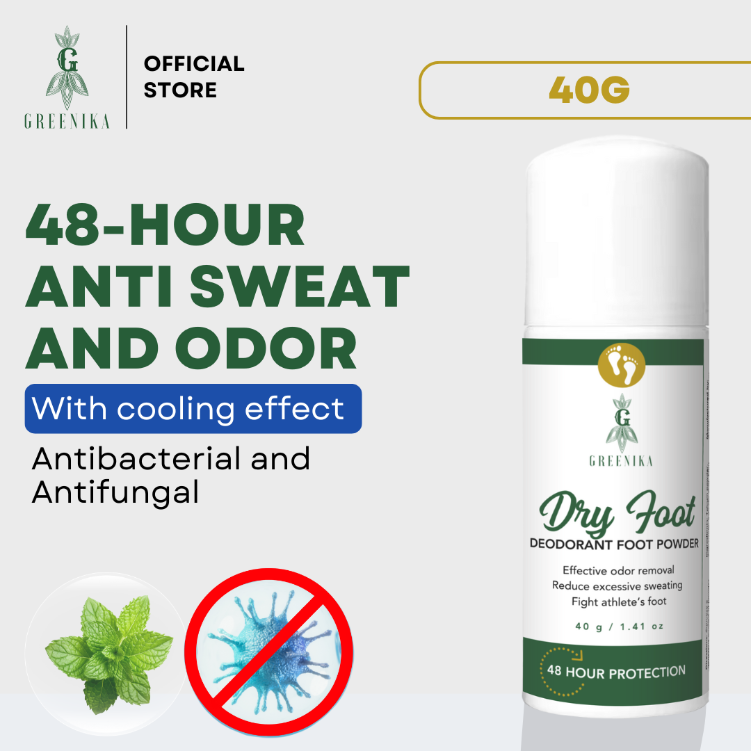 Greenika DryFoot Powder - Anti-Fungal Deodorant for Feet