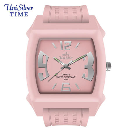 UniSilver TIME Light Pink Rubber Watch KW479-3111