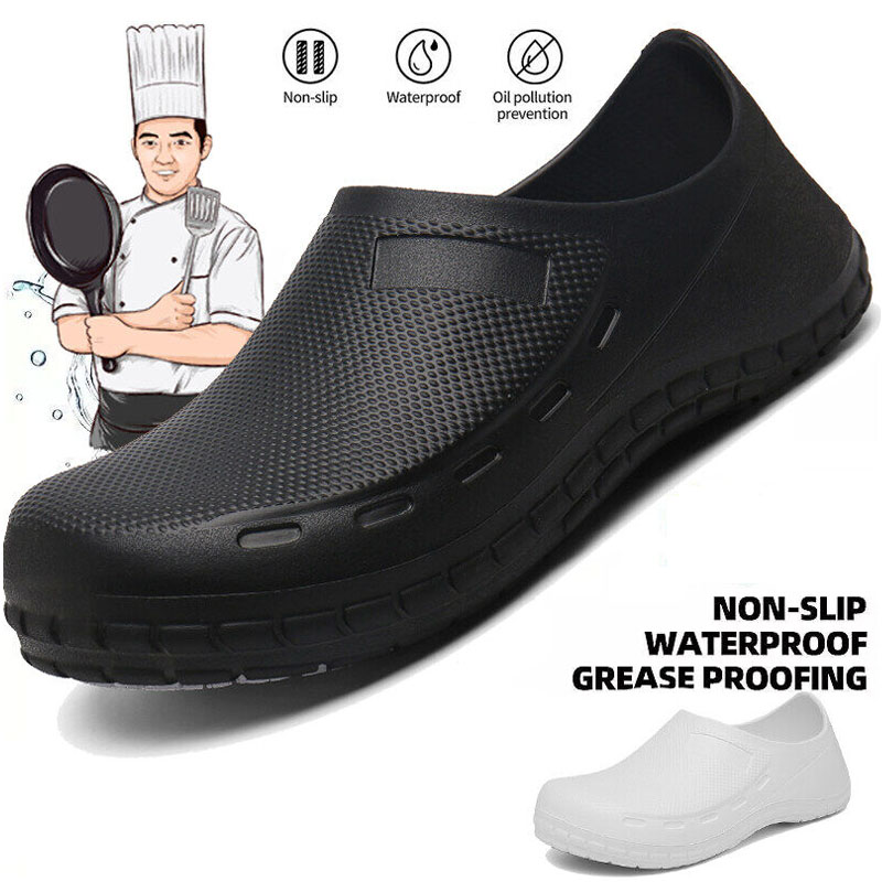 Ready Stock Safety Kitchen Slip-on Clogs Professional Slip