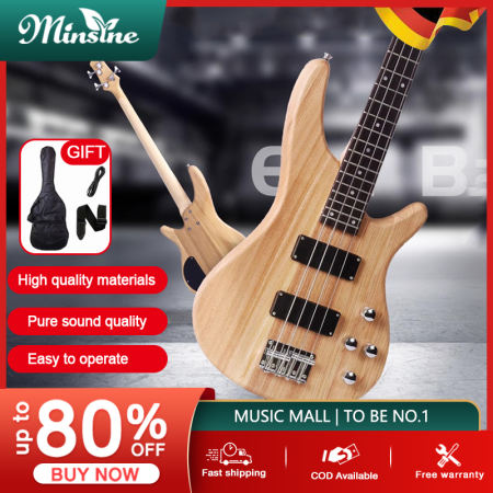 Minsine Electric Bass Guitar with Amp and Accessories