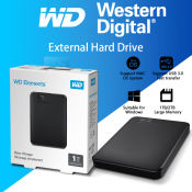 WD Elements 1TB/2TB External Hard Drive, USB 3.0 Portable