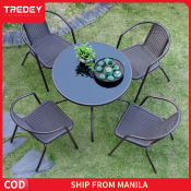 TREDEY 5-Piece Outdoor Garden Furniture Set: 4 Chairs & Table