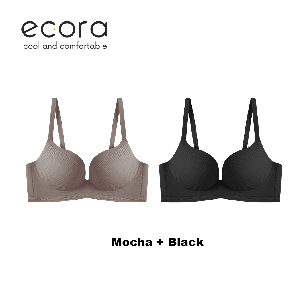 [2pcs Bundle] ecora / Lift Up Seamless Bra, Natural Push-up Padding, Butterly Soft Fabric, Wire-Free Womenswear Basic Bra for Women Comfort Lingerie Lady - Image 4