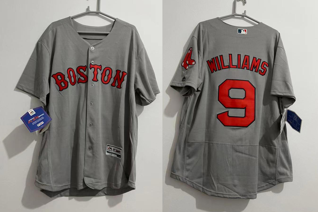 Youth Majestic Boston Red Sox #9 Ted Williams Authentic White Home Cool  Base MLB Jersey