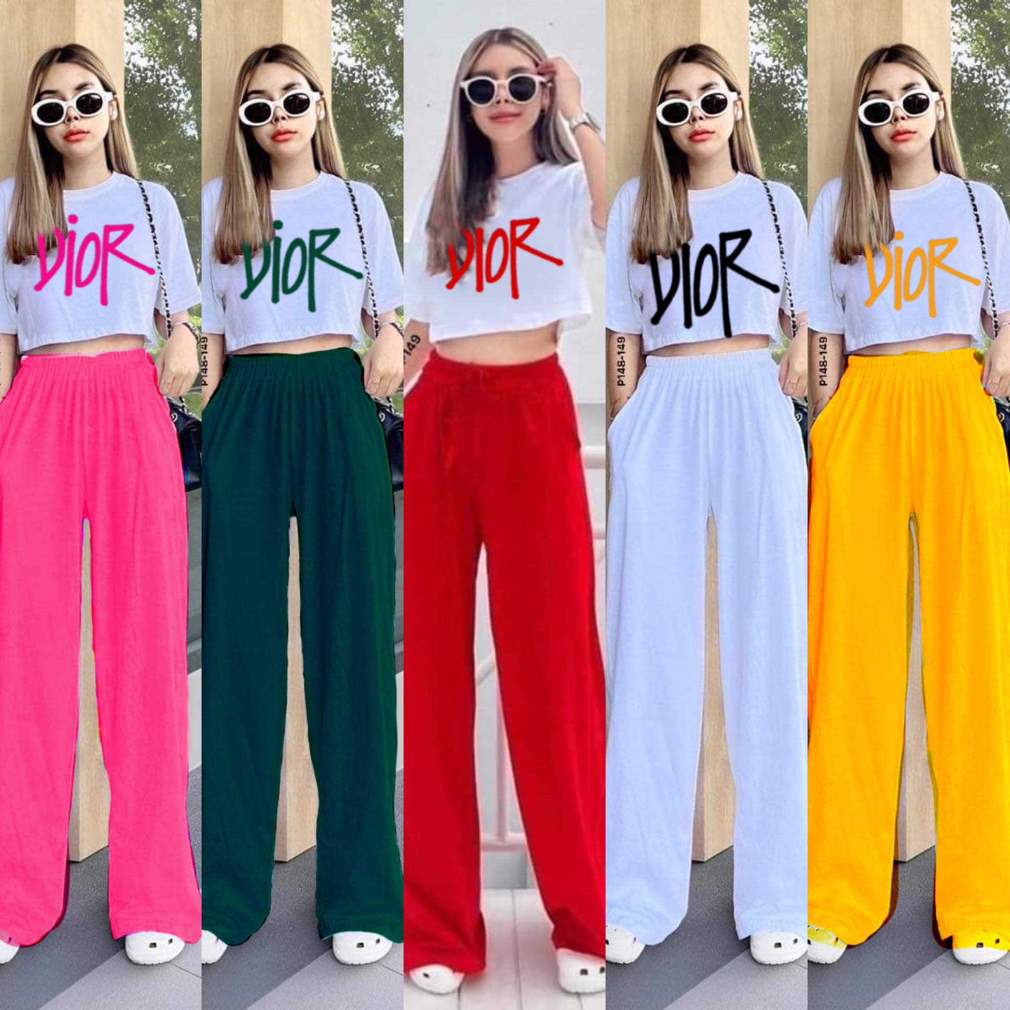 Gentle Woman Inspired Coordinates Trendy and Fashionable Plus Size in wide  leg pants with loose crop top