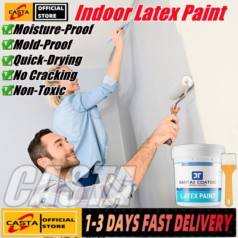 👉1KG👈Eco-Friendly Interior Latex Paint for Home Use - Formaldehyde-Free Self-Applying Color Paint, White/Pink/Yellow/Blue/Green/Gray, Wall Coating and Renovation