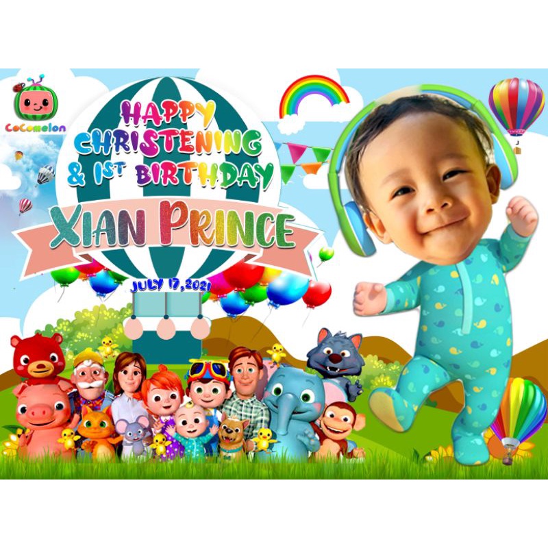 How To Make Cocomelon Theme Tarpaulin Layout Design For Birthday And ...