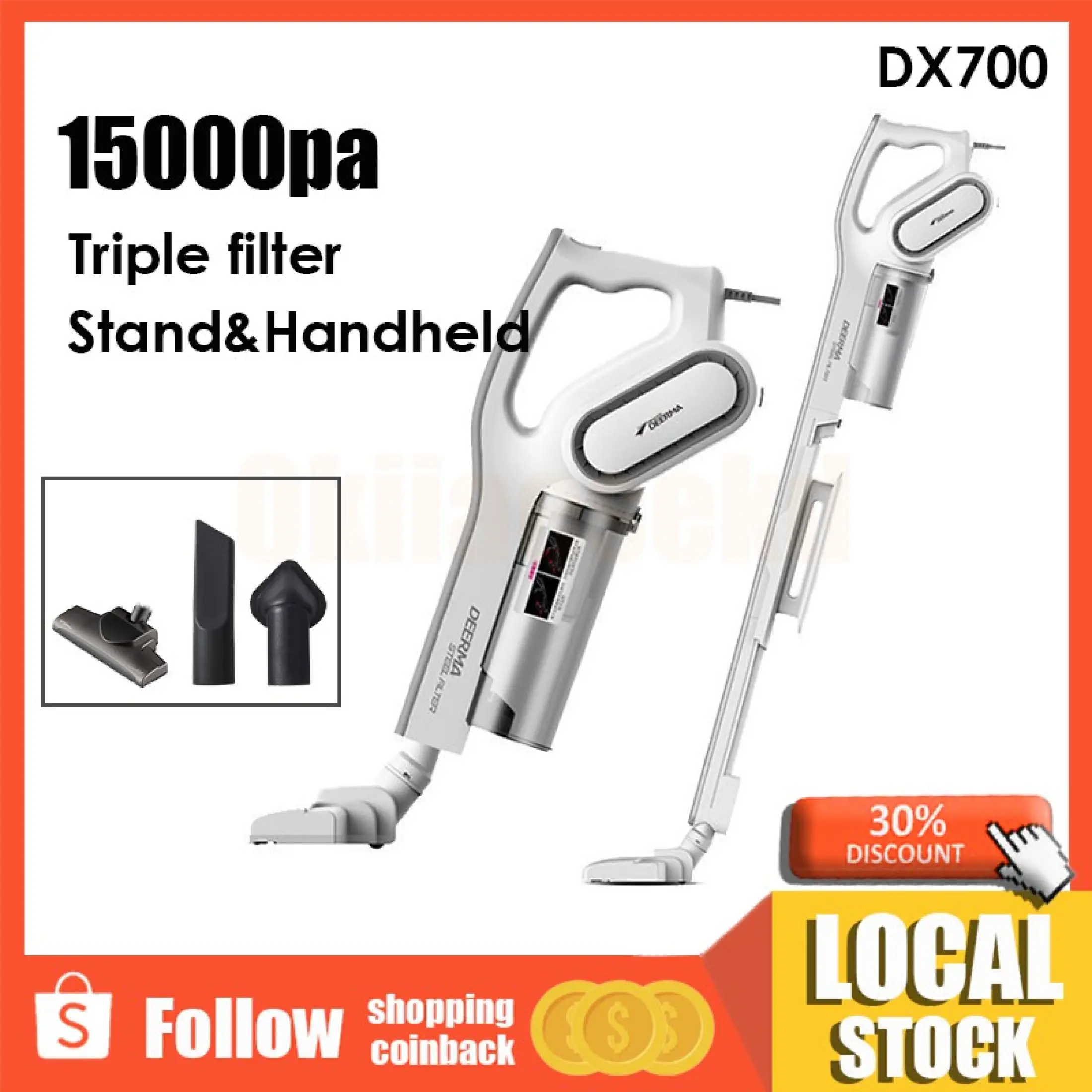 Deerma Dx700 Dx700s 2 In 1 Vertical Hand Held Vacuum Cleaner With Hepa Filter Low Noise Lazada Ph