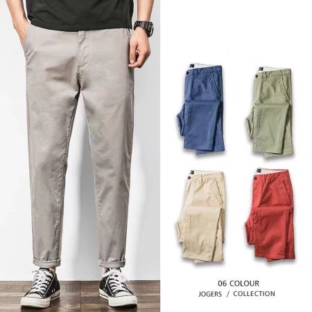 Kinwoo Men's Chino Pants - Quality Cotton Roll-up Slacks