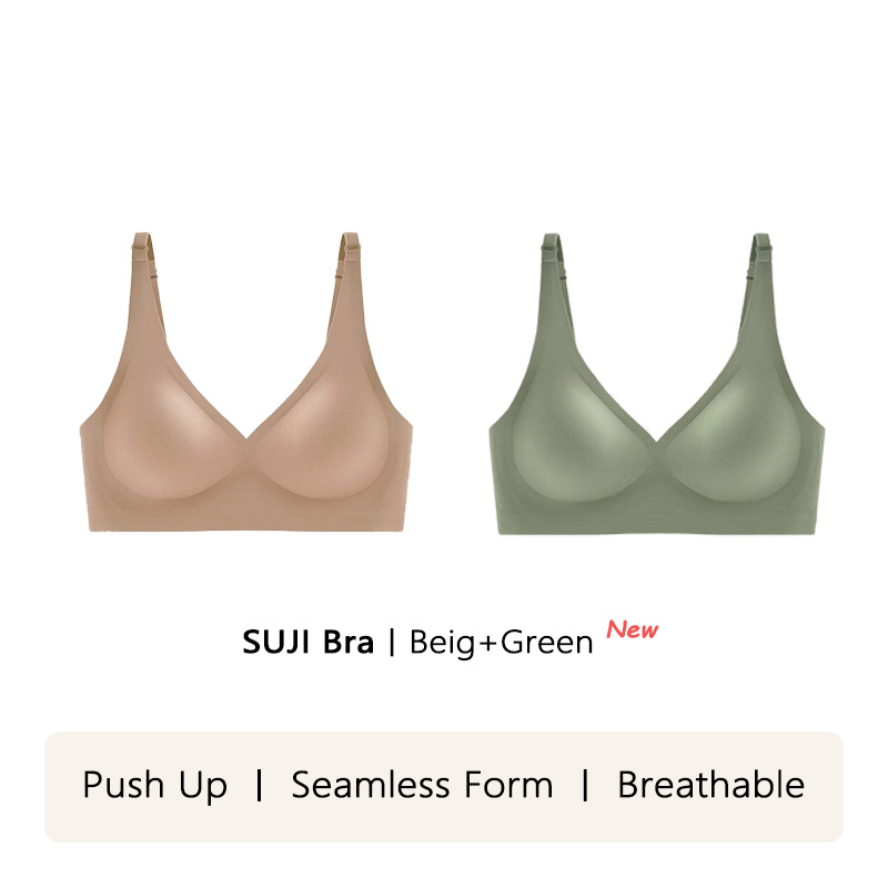 Motovita Women Seamless Bras No Steel Ring V-neck Wireless Sleep Jelly Sexy Lingerie Japanese Suji Soft Support Underwear Solid Color Push Up Bra - Image 2