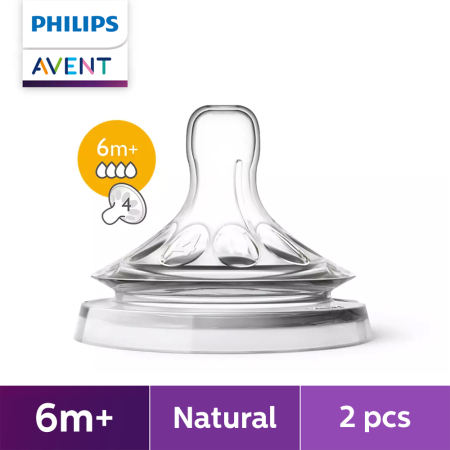 Philips AVENT 6m+ Natural Fast Flow Nipples, 2-pack