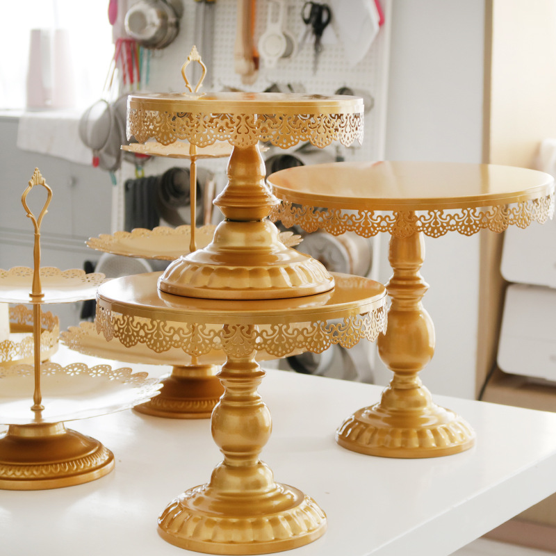 Gold tiered shop cake stand