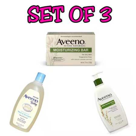 Aveeno Lotion + Aveeno Wash & Shampoo + Aveeno Moisturizing Bar