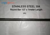 T304 Stainless Steel Round Bar 1/2" x 1m - 1pc