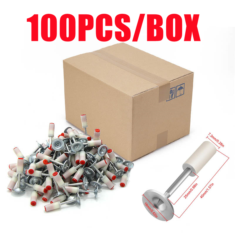 Nail Gun Power Tool Cordless Manual Steel Nail Gun Rivet Concrete Nail Gun Tacker Concrete For Wood Wall Anchor Wire Fastening Pipe Clamp Round Cap Household Fastener Electric Heavy Duty Set - Image 4