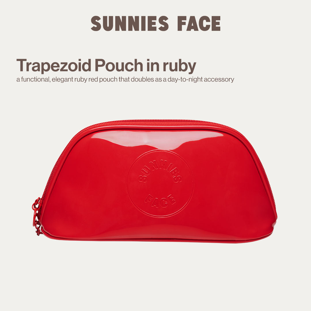 Discount on Sunnies Face  shoes - SKU: Sunnies Face Trapezoid Pouch [Functional Elegant Pouch] (Ruby)