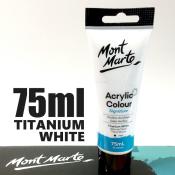 Mont Marte Titanium White Acrylic Paint 75ml Tube