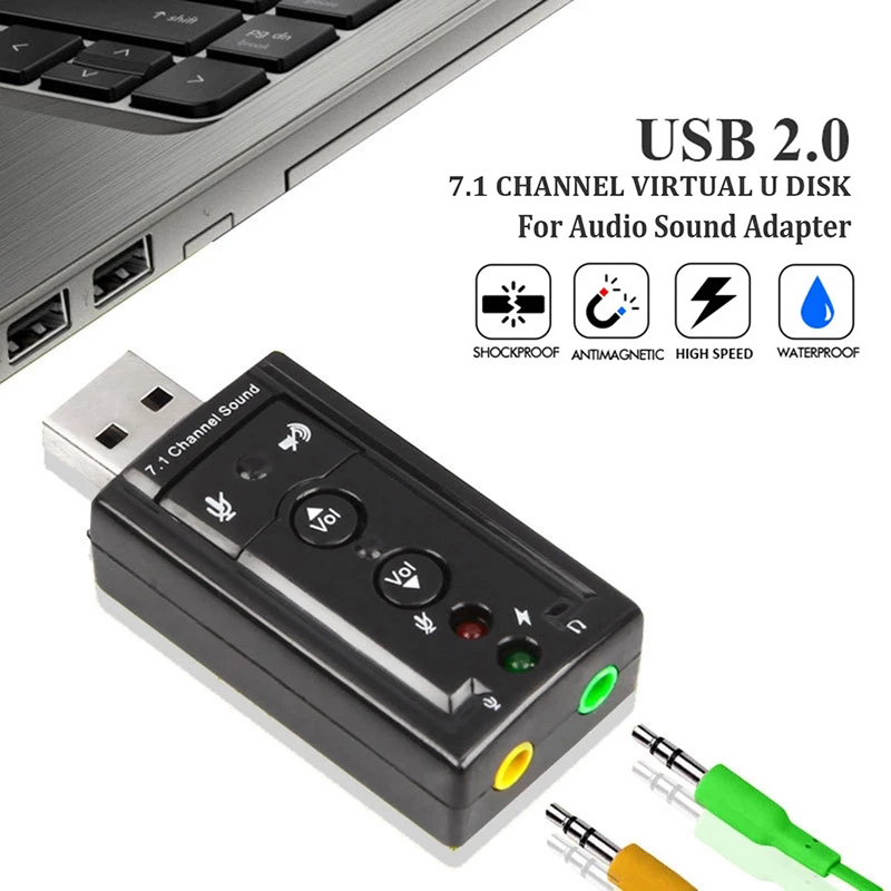 7.1 Channel USB Sound Card Adapter for PC & Laptop